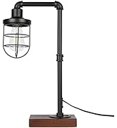 CONCA Steampunk Table lamp, Industrial Table lamp, Rustic Edison Light Bulb, cage Shade Table lam...