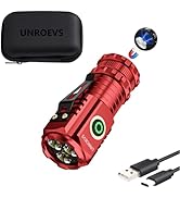 UNROEVS XC01 2550 lumens Mini Flashlight Rechargeable, Super Bright Magnetic Flashlight 5 Modes, ...