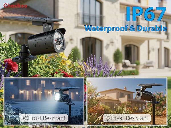 Solar-Powered LED Spotlight with Motion Sensor