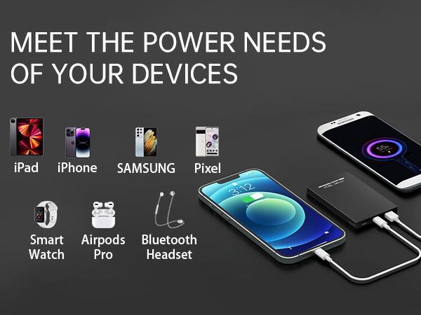 Dual USB Output Super Slim Power Bank Ultra Thin, Attom Tech 3000mAh Portable Charger Mini