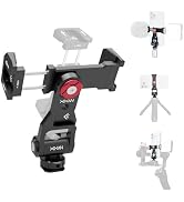 XIXAN Metal Phone Tripod Mount Adapter, Smartphone Holder Clamp Support Stand with Cold Shoe, Com...