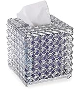 Sumnacon Crystal Square Tissue Box Cover - Decorative Tissue Box Holder, Sparkling Cube Tissue Ho...