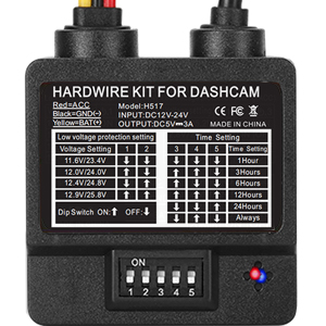 Dashcam hardwire kit control pannel