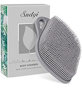 Sndyi Silicone Body Scrubber, Gentle Exfoliating Body Scrubber for Sensitive Skin, Leaf Shaped Sh...