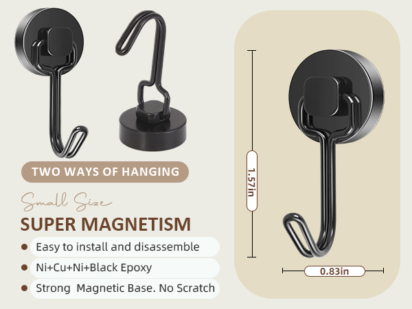 Neosmuk black swing magnetic hooks