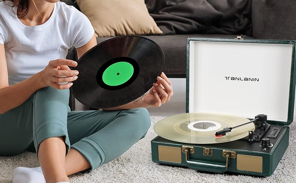 green record player