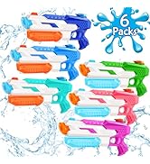 600cc Water Gun for Kids Adults:6 Pack Squirt Blasters Super Water Gun Soaker with Long Range Hig...
