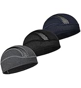 MELASA 3 Pack Cooling Skull Cap, Sweat Motorcycle Helmet Liner Head Cover, Mesh Cycling Running H...