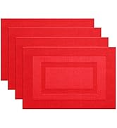 PIGCHCY Placemats,Durable Placemats for Dining Table,Washable Woven Vinyl Kitchen Placemats Set o...