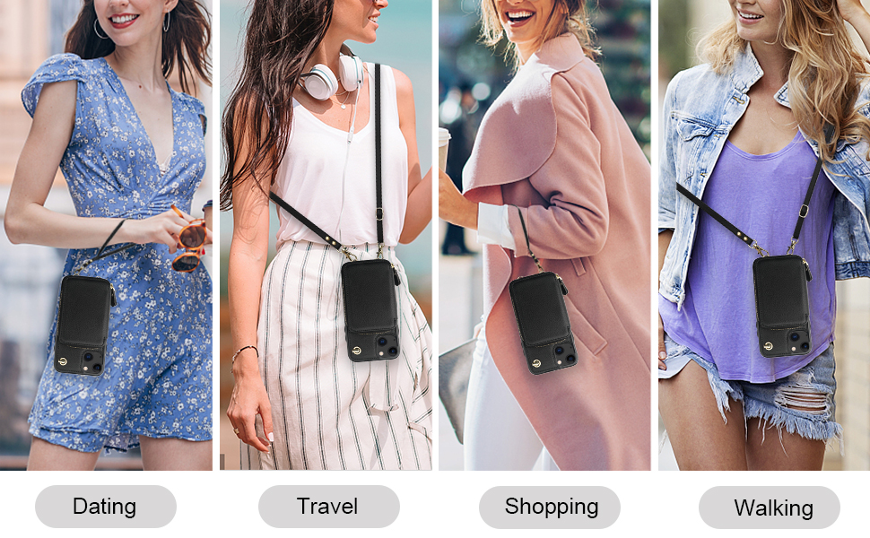 Multi Slots Crossbody Wallet Case for iPhone 13