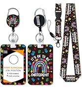 Obookey Autism Awareness Lanyards for ID Badges, It's Ok to Be Different Autism Lanyard with ID H...