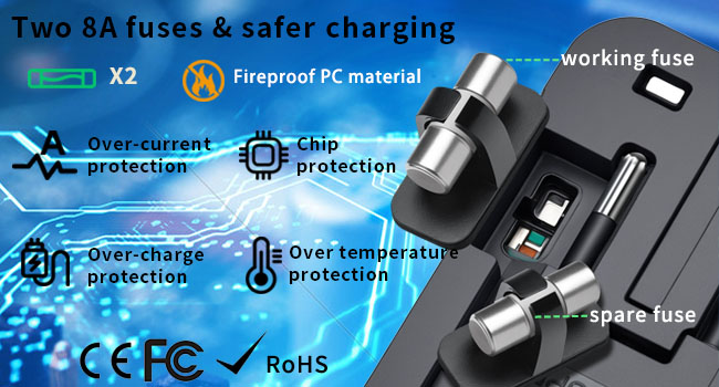 more safer to use multiple safety protection surge protection universal plug adapter travel charger