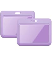 Larpur Sliding Badge Holders, Horizontal Card Cases for Office Work School ID, Pack of 2 Purple I...