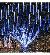 11.8 inch 10 Tubes 240 LED Meteor Shower Raindrop Lights with Timer Function Cascading Lights LED...