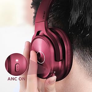 zihnic ANC 919 Red Bluetooth headphone