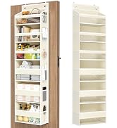 Over The Door Organizer, 6 Shelf Door Hanging Organizers with 6 Large Capacity Pockets, Behind Do...