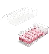 chunhai 2 Pack Clear Acrylic Makeup Organizers, 7-Section Bathroom Organizer for Drawer, Cosmetic...