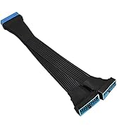 GINTOOYUN USB 3.0 Header Extension Cable, 19/20 Pin 1 to 2 Y Splitter Internal Extension Adapter ...