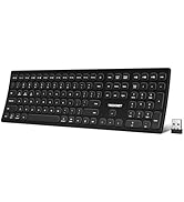 TECKNET Bluetooth Wireless Rechargeable Keyboard, Multi Device Free Switching (BT5.0+2.4G+Wired),...