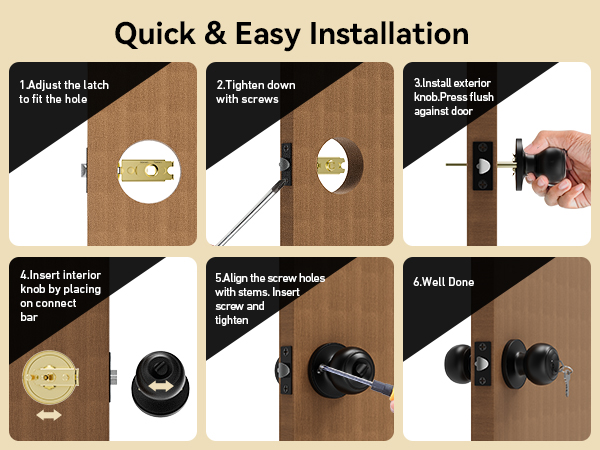black door knob installation method