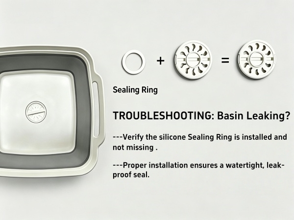  Collapsible Wash Basin with Drain Plug - 2.4 Gallon Foldable Kitchen Sink for Baby Bottles