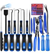 Keze 17 Pcs Hook and Pick Set Auto Trim Removal Tool Kit,Clip Plier Remover Tool Gasket Scraper T...