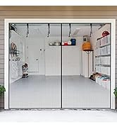 Garage Door Screen for 1 Car Garage Door, Magnetic Screen Door Easy to Install, 8x7FT Reinforced ...