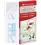 LULUCATCH Window Fly Traps, 24 Pack Fruit Fly Traps for Indoors, Sticky Gnat Traps Fly Catcher, N...