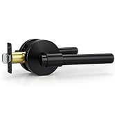 KNOBWELL Black Door Handles, 1 Pack Matte Black Door Knob No Lock for Closet Hallway Doors, Heavy...