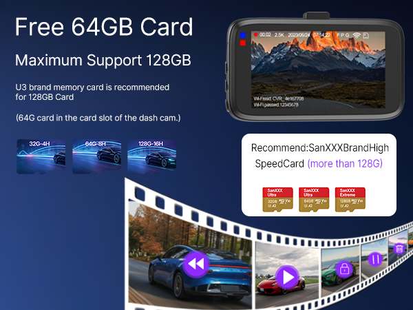 dashcam front and rear camera