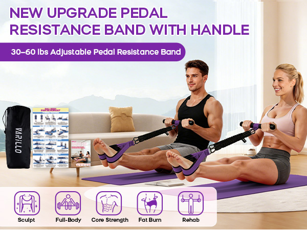 pedal resistance band with handle