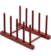 HBlife Rosewood Wooden Dish Drying Rack - Home and Kitchen Organizer for Cups, Bowls, Pots, Lids,...