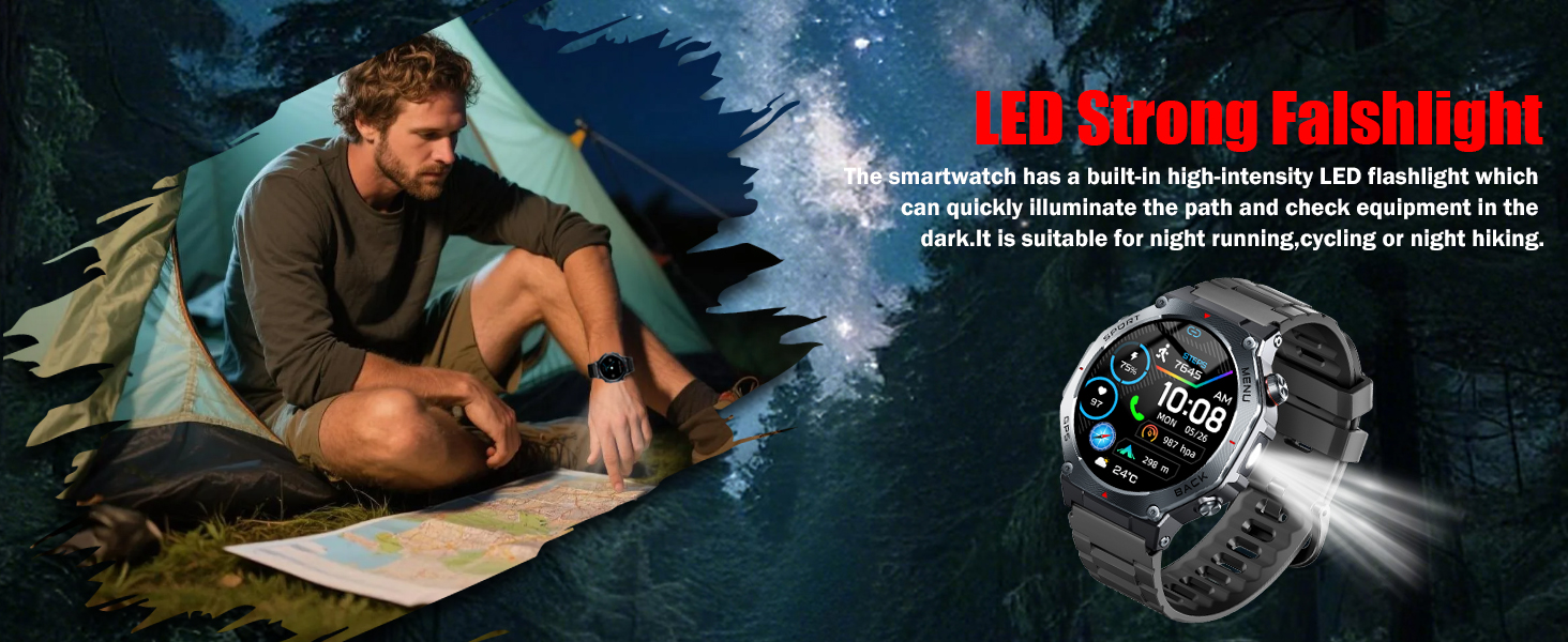 LED Flashlight Smart Watch
