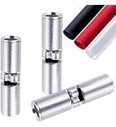 200 PCS 16-12 Gauge Non-Insulated Butt Connectors Kit 16-12 AWG Uninsulated Window Butt Splice Co...
