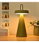 RISLG Portable LED Table Lantern - Rechargeable, Touch Dimmable Modern Conical Lamp, IP44, Eco-Fr...