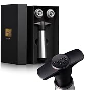 Vacu Vin Stainless Steel Wine Saver Pump with 2 Vacuum Stoppers &amp; Gift Box - Airtight, Leakproof,...