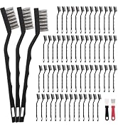Jikvmis 60 PCS Mini Wire Brush Stainless Steel Brush Set,Masonry Brush Wire Bristle for Cleaning ...