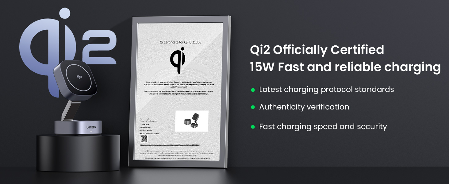 Officially certified product supporting Qi2 wireless charging standard