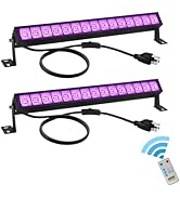 uwiner 48W LED Black Light Bar Blacklight Bars with Plug and Switch Light Up 22x22ft Area for Glo...