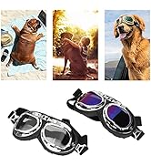 Dog Goggles Dog Eye Protection Sunglasses Adjustable Elastic Straps Pet Glasses with Folding Fram...