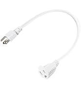SPARKING Short Extension Cord 1 Foot - 12in White AC Indoor 3 Prong Extension Cord,16AWG Mini Sma...