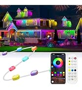 Gaoxun 100ft Permanent Outdoor Lights, RGBW Smart Eaves Lights with 36 LED, APP/Remote Control, D...