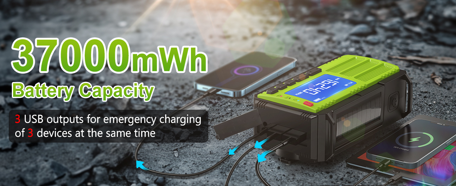 emergency weather radio crank radio flashlight cell phone charger
