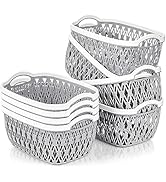 Noamus 8 Pack Plastic Storage Baskets, Portable Small Pantry Organizer, Stackable Household Stora...