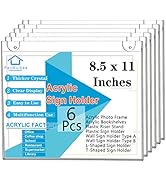 PecMuikee Acrylic Sign Holder 8.5x11 Horizontal, Wall Mount Acrylic Sign Holder and Plastic Paper...