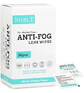 Noble Anti-Fog Pre-Moistened Lens and Screen Cleaning Wipes for Glasses Eyewear, Smartphones, Cam...