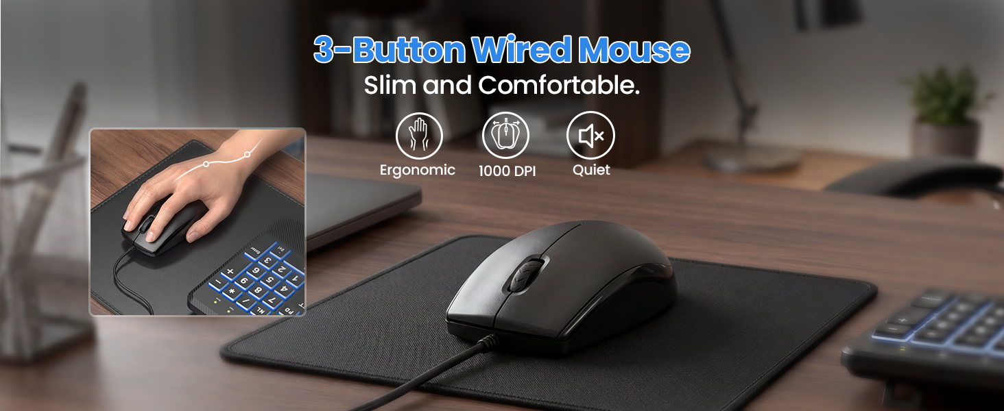 Wired Keyboard and Mouse Combo