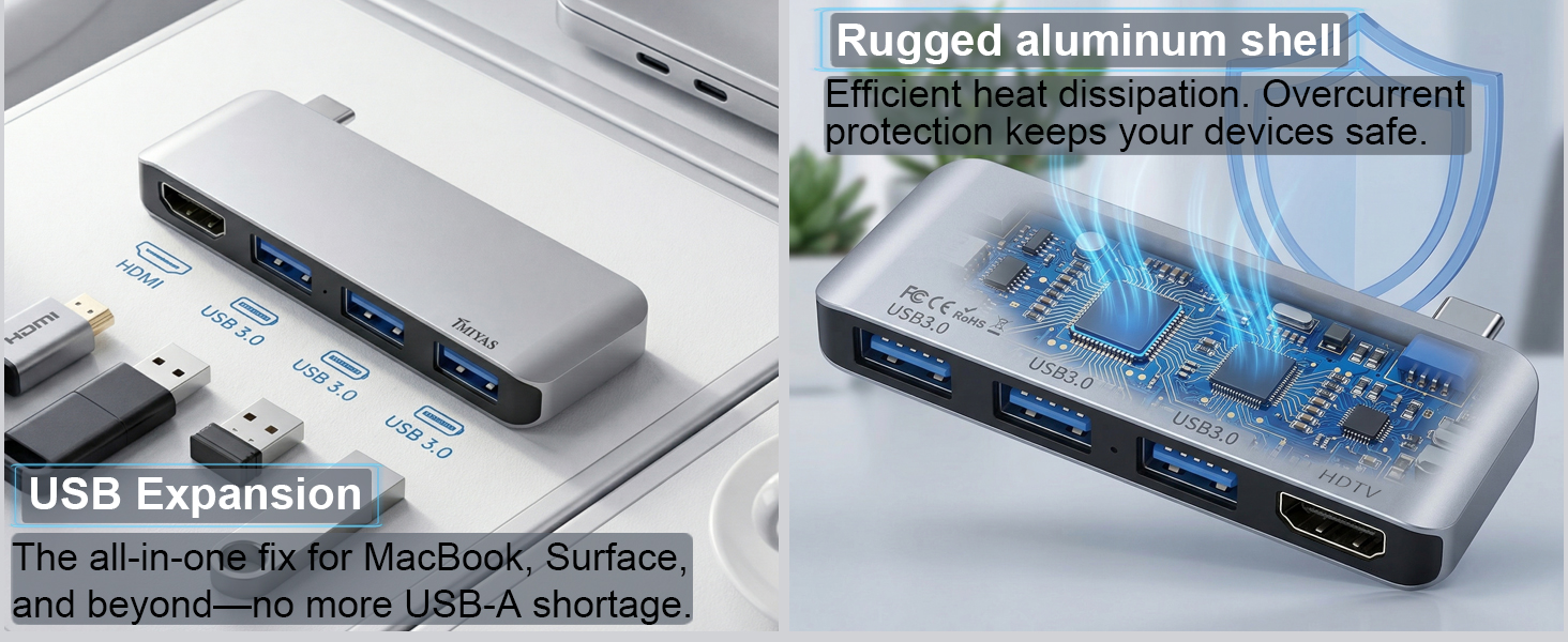 small usb c hub: Transfer movies, or large files in seconds with data transfer speeds up to 5Gbps