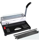 MAKEASY Binding Machine, 21-Hole, 450 Sheets, Comb Binding Machines with 1 Box Comb Bindings Spin...