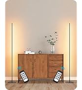 EDISHINE LED Corner Lamp, Set of 2 Minimalist Dimmable Tall Light with Remote, 57.5